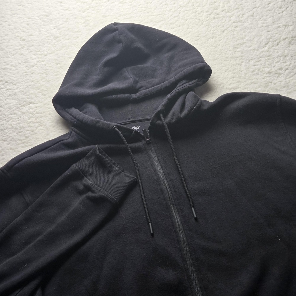 Dip Hoodie Mens 3XLT Black Full Zip Fleece Kangaroo Pocket Big Tall Sweatshirt
